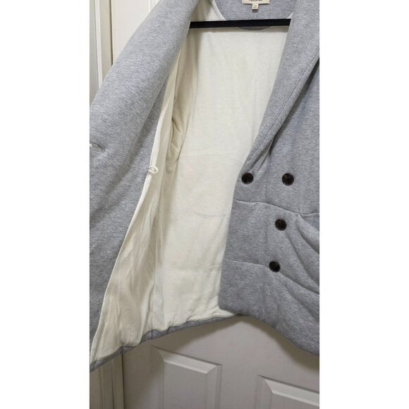 Madewell Women's Light Gray Quilted Puffer Sweater Jacket Shawl Collar Size XS - Picture 6 of 8